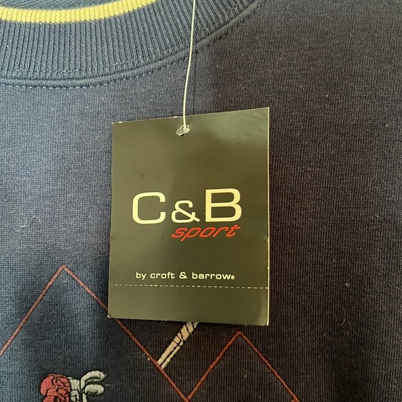 VINTAGE NWT C&B Sport Embroidered Sweatshirt  Pullover Crewneck - Navy  Large - Picture 6 of 6